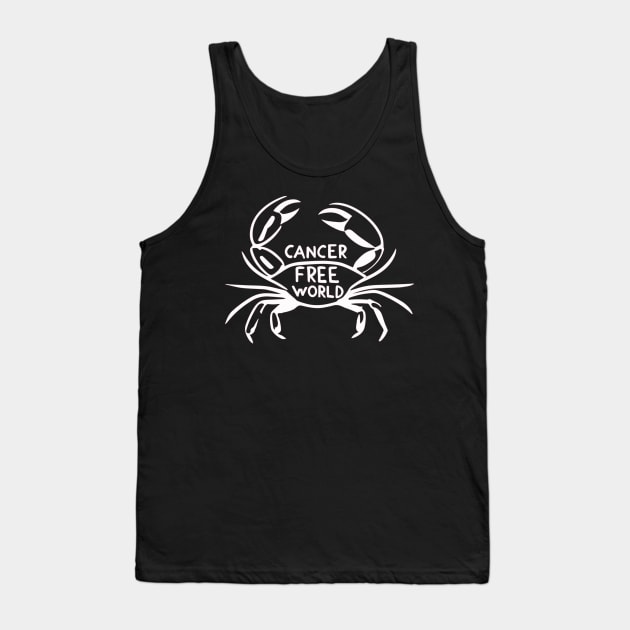 "Cancer-Free World" design Tank Top by WEARWORLD